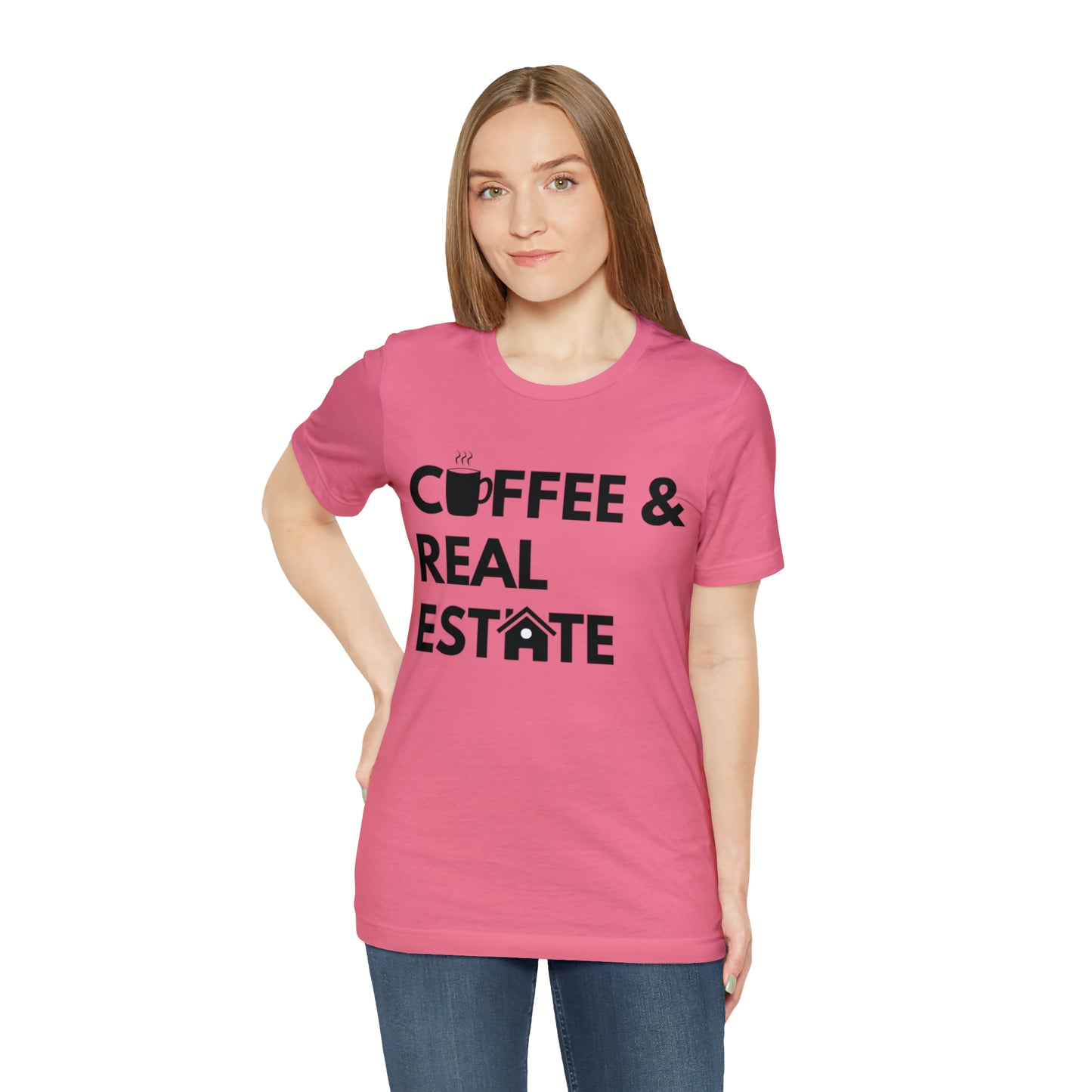 Coffee & Real Estate Icon Unisex Jersey Short Sleeve Tee