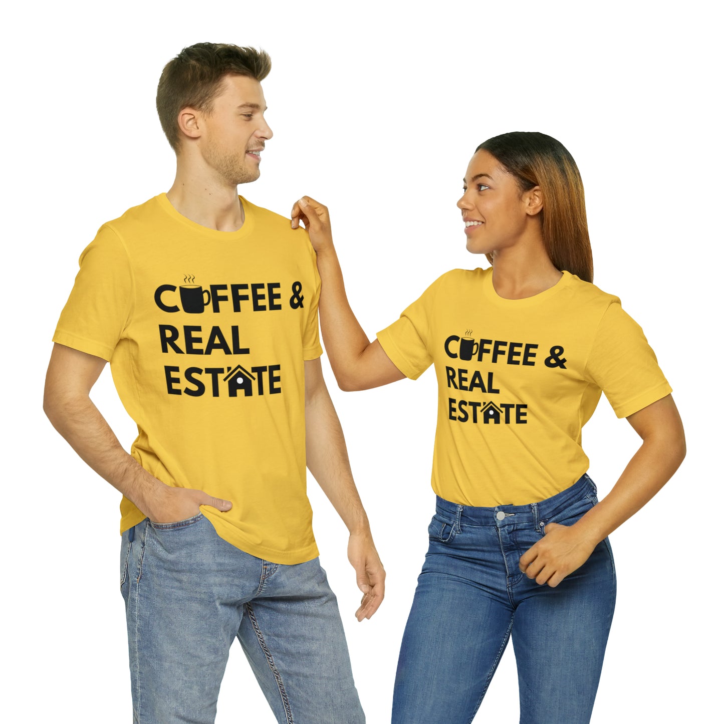 Coffee & Real Estate Icon Unisex Jersey Short Sleeve Tee