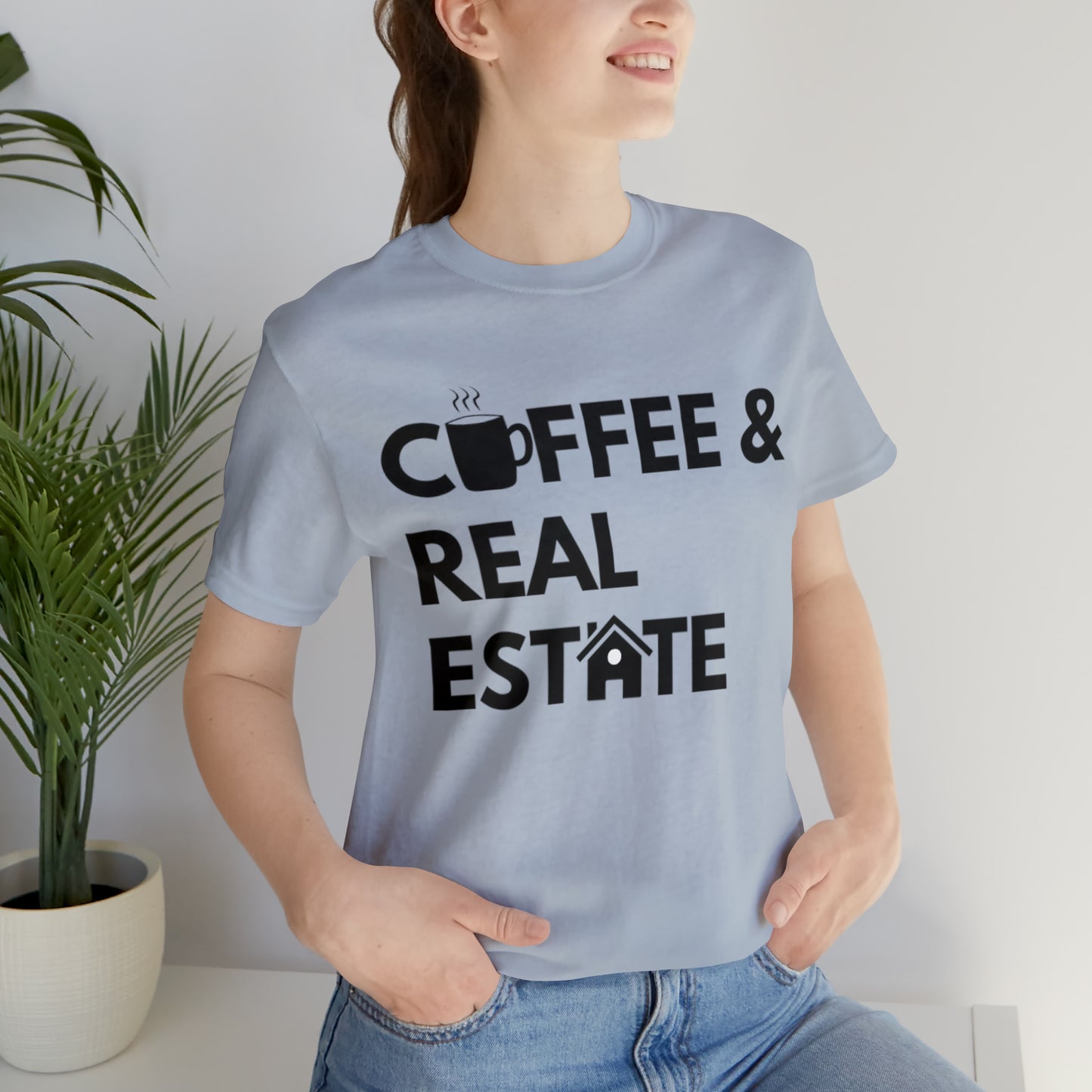 Coffee & Real Estate Icon Unisex Jersey Short Sleeve Tee