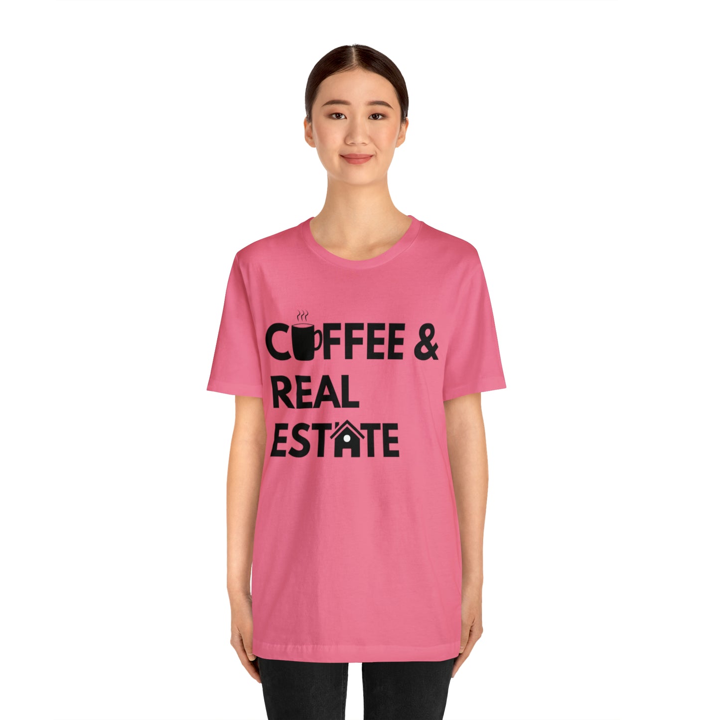 Coffee & Real Estate Icon Unisex Jersey Short Sleeve Tee