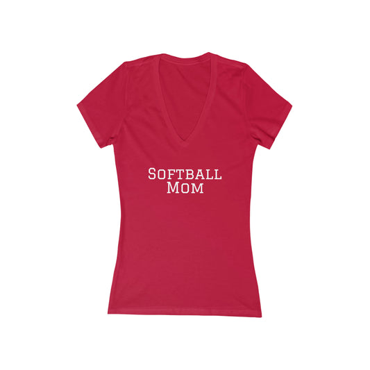 Softball Mom Jersey Short Sleeve Deep V-Neck Tee